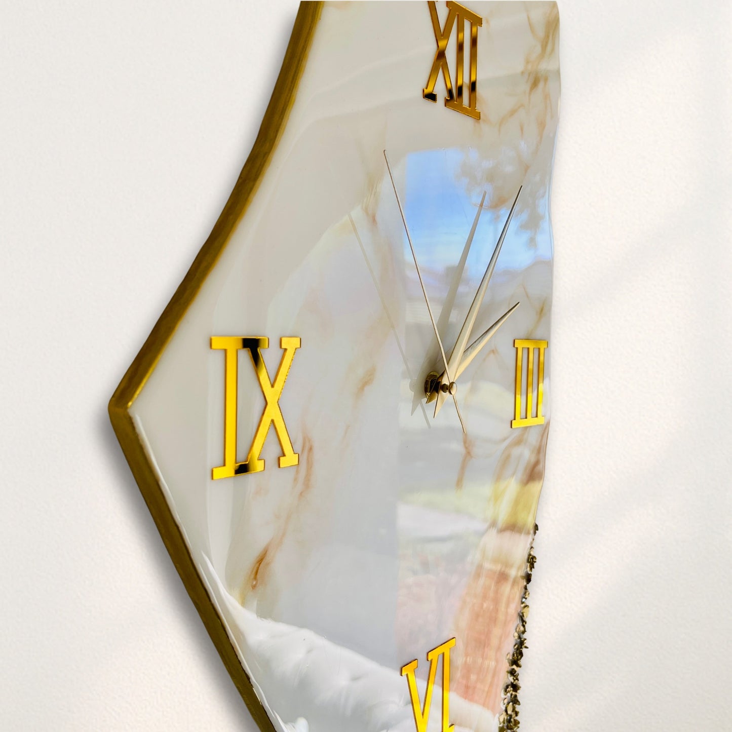 Palestine Map, Golden Wall Clock - Resin Coating | Perfect Gift