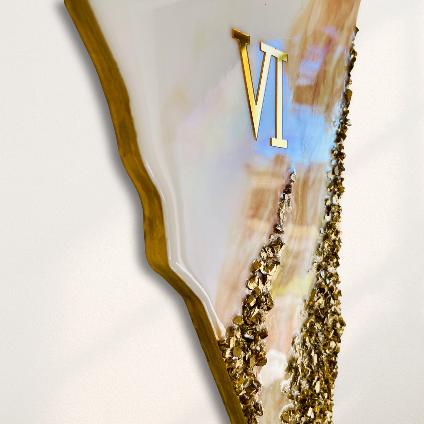 Palestine Map, Golden Wall Clock - Resin Coating | Perfect Gift