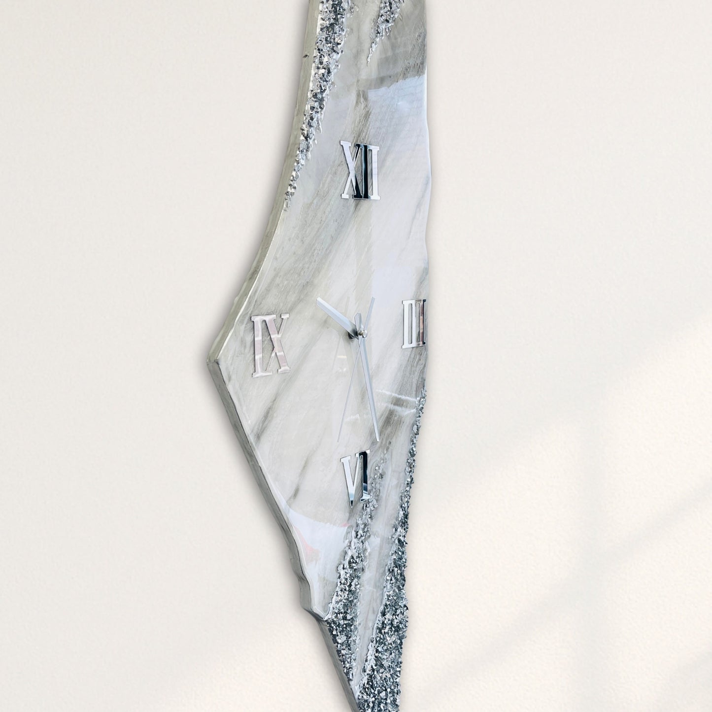 Palestine Map, Silver Wall Clock - Resin Coating | Perfect Gift