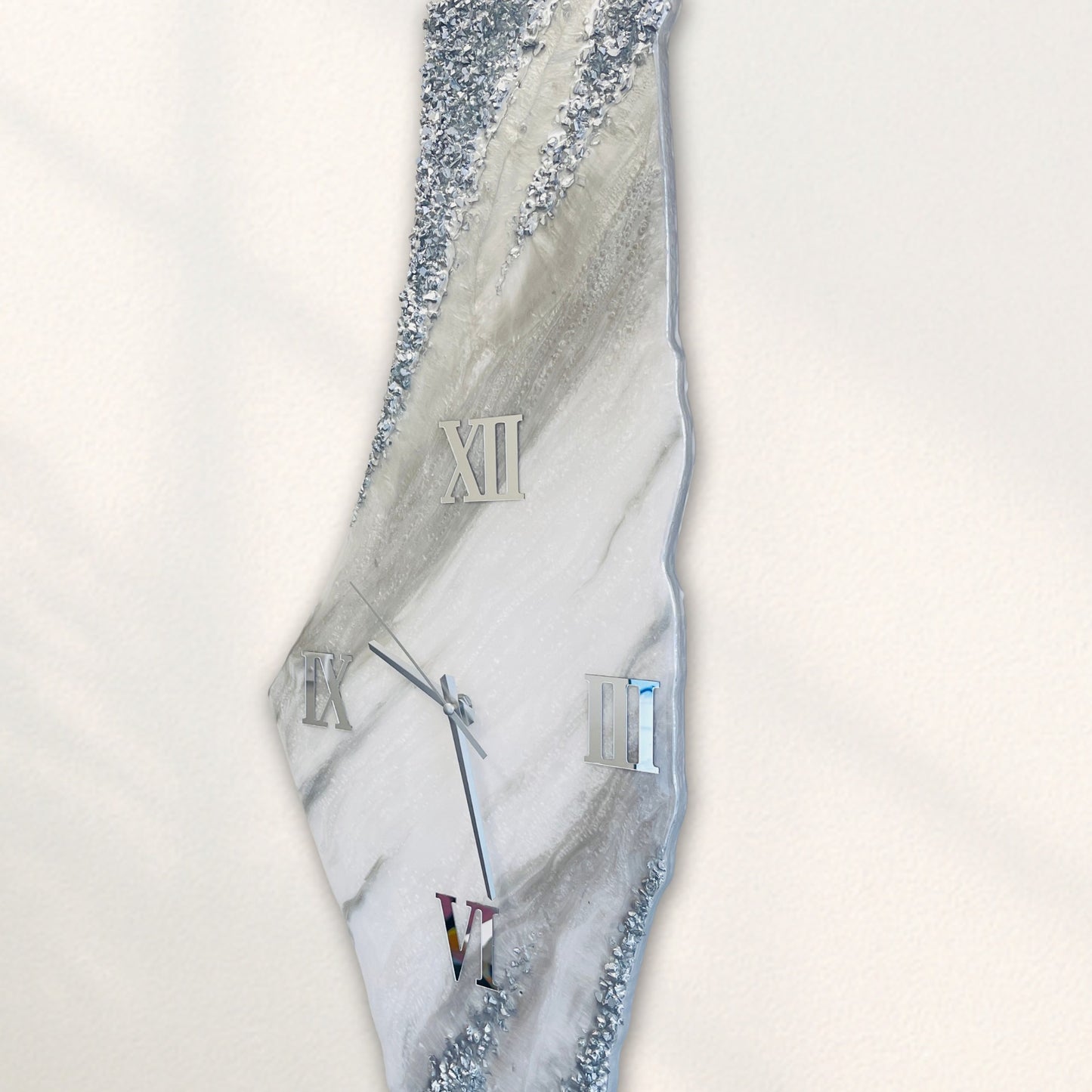 Palestine Map, Silver Wall Clock - Resin Coating | Perfect Gift