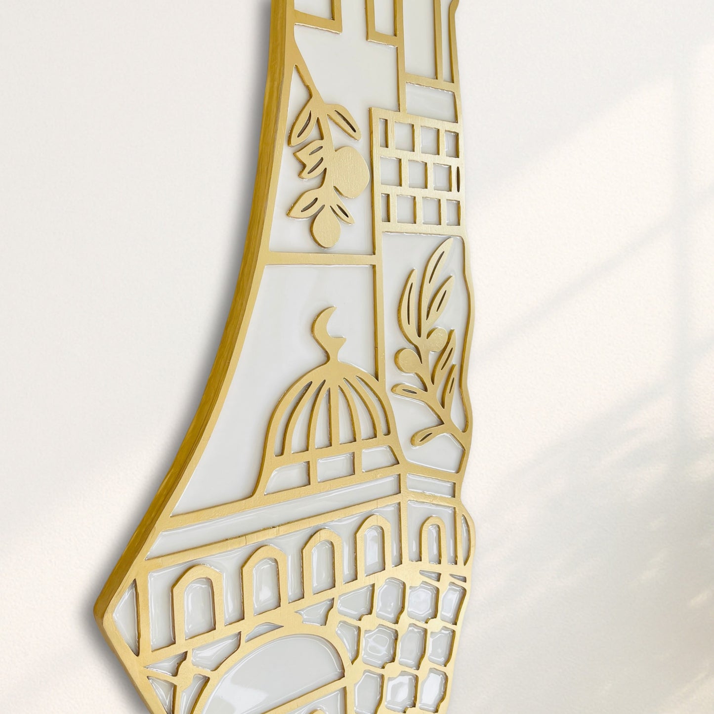 Palestine Map, Palestine Cultural Symbols - Resin Finish | Perfect Gift