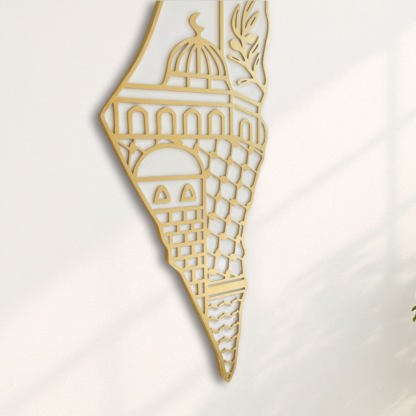 Palestine Map, Palestine Cultural Symbols - Resin Finish | Perfect Gift