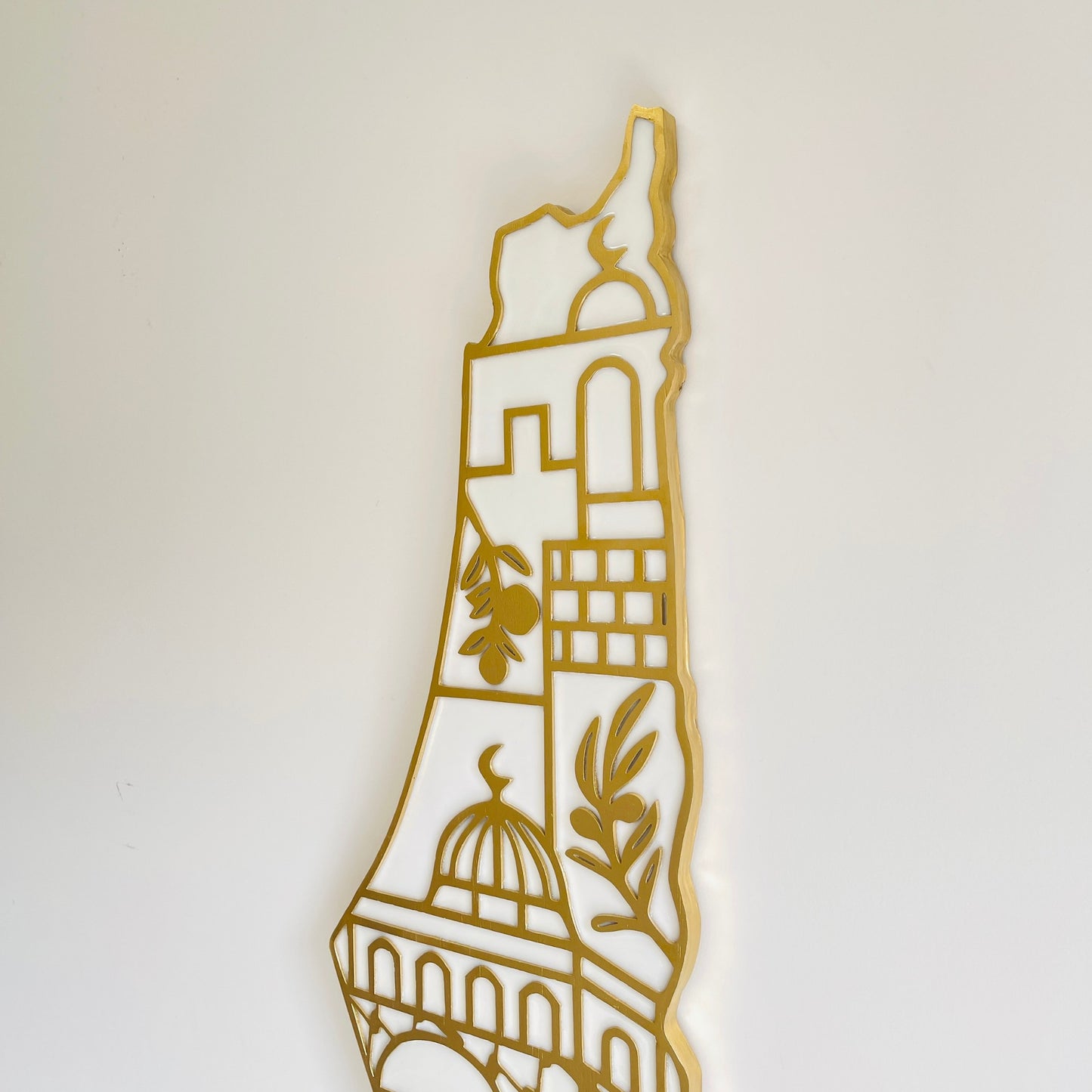 Palestine Map, Palestine Cultural Symbols - Resin Finish | Perfect Gift