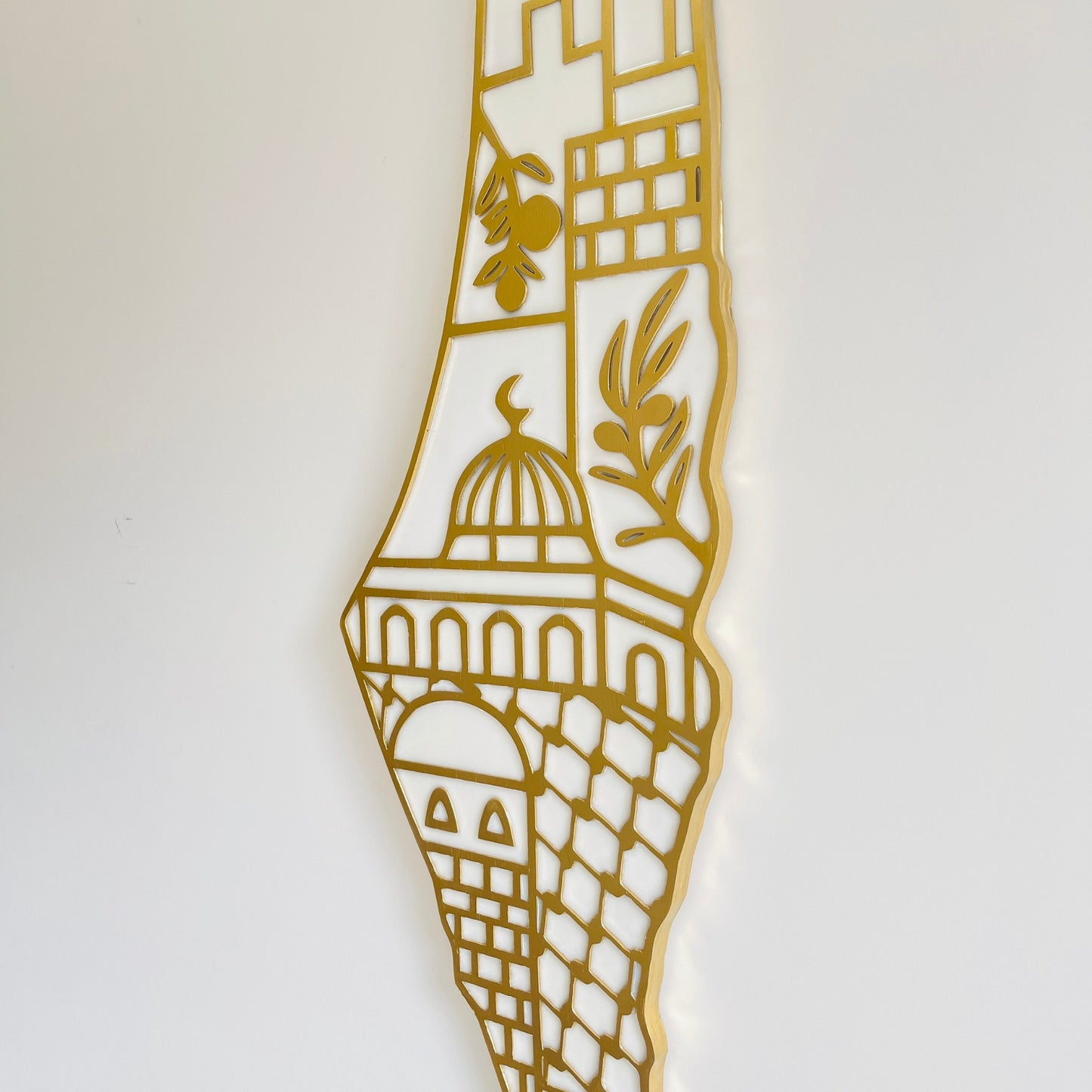 Palestine Map, Palestine Cultural Symbols - Resin Finish | Perfect Gift