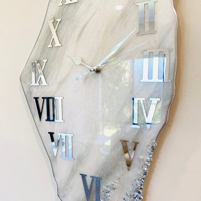 Palestine Map, Silver Wall Clock - Resin Coating | Perfect Gift