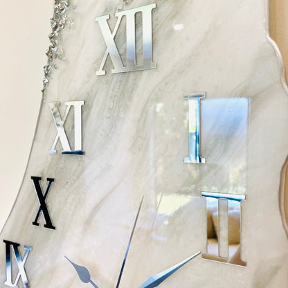 Palestine Map, Silver Wall Clock - Resin Coating | Perfect Gift