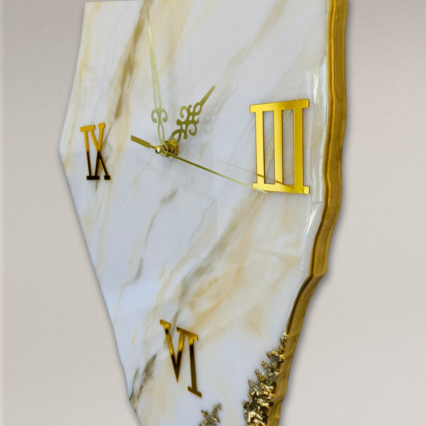 Palestine Map, Golden Wall Clock - Resin Coating | Perfect Gift