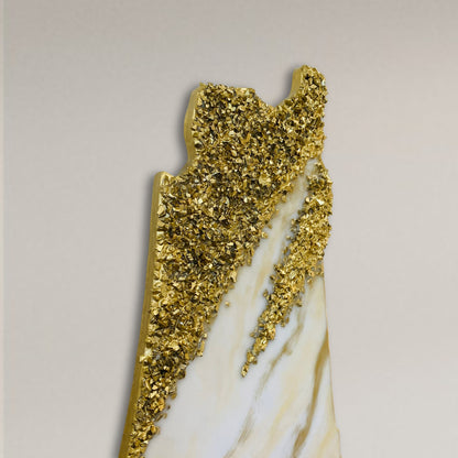 Palestine Map, Golden Wall Clock - Resin Coating | Perfect Gift