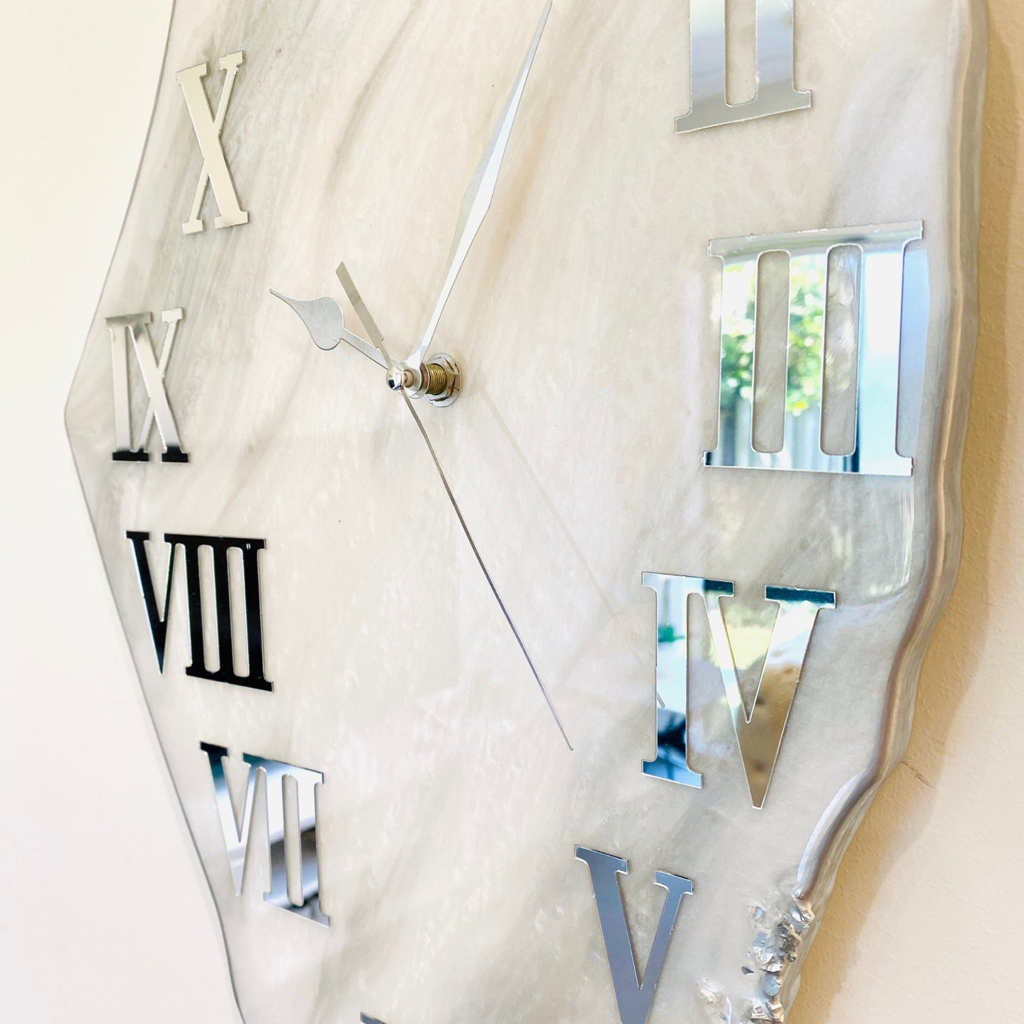 Palestine Map, Silver Wall Clock - Resin Coating | Perfect Gift