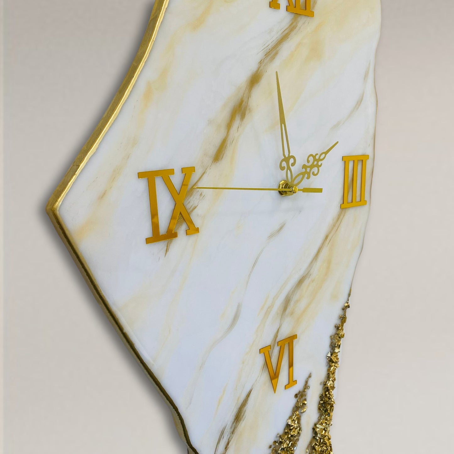 Palestine Map, Golden Wall Clock - Resin Coating | Perfect Gift