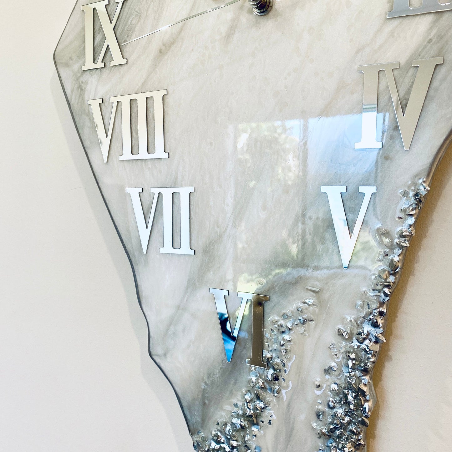 Palestine Map, Silver Wall Clock - Resin Coating | Perfect Gift