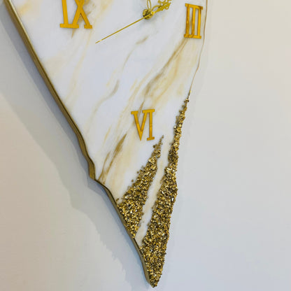 Palestine Map, Golden Wall Clock - Resin Coating | Perfect Gift