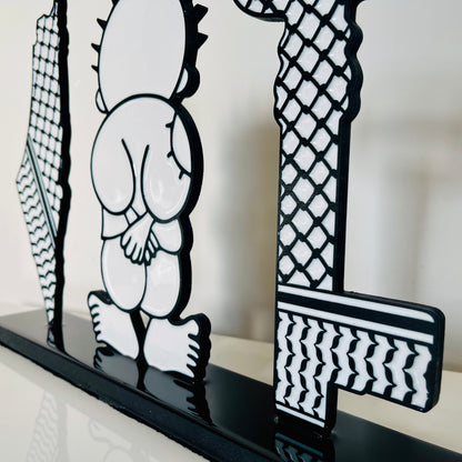 Palestine Map with Kuffiyeh, Handala & Key of Return | Glossy Resin Finish | Symbolic Gift