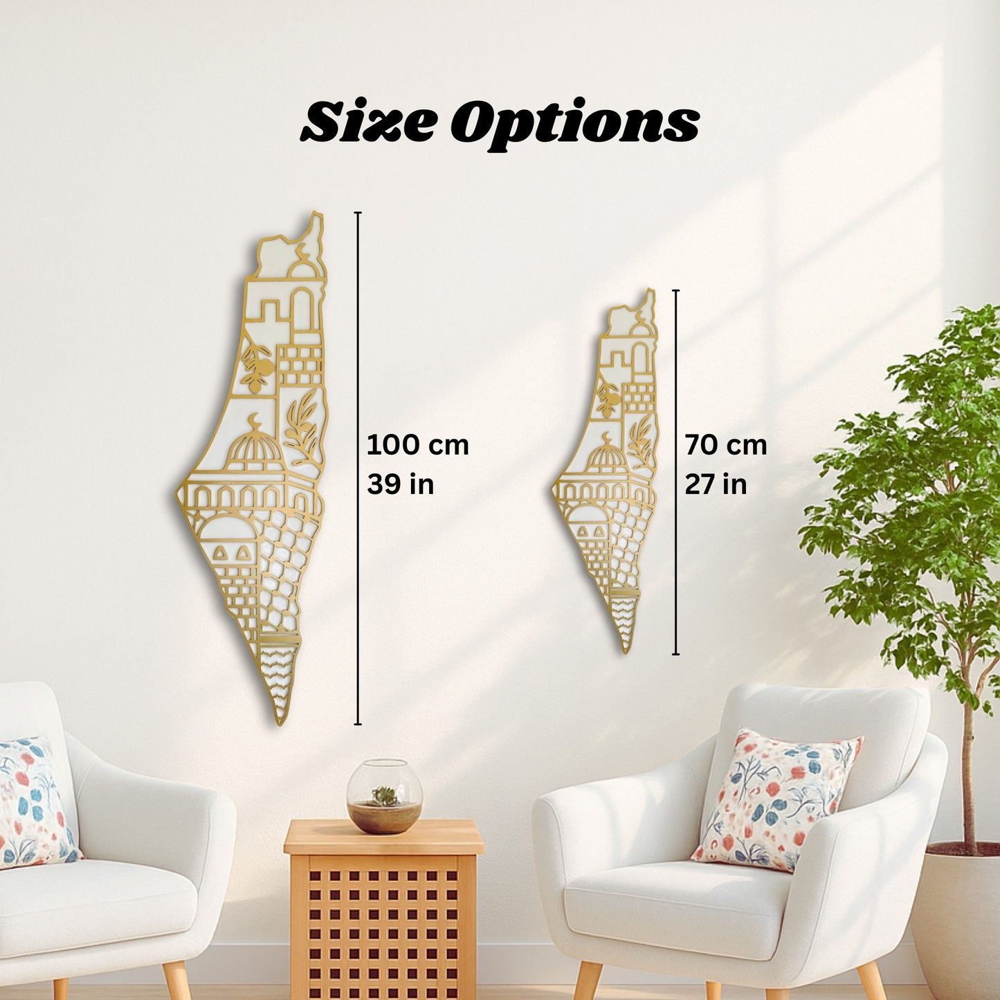 Palestine Map, Palestine Cultural Symbols - Resin Finish | Perfect Gift