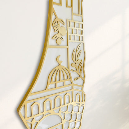 Palestine Map, Palestine Cultural Symbols - Resin Finish | Perfect Gift