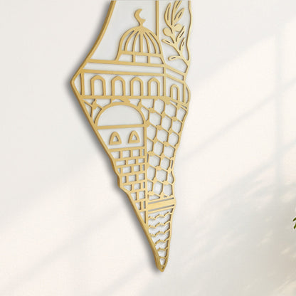 Palestine Map, Palestine Cultural Symbols - Resin Finish | Perfect Gift