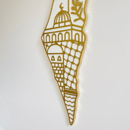 Palestine Map, Palestine Cultural Symbols - Resin Finish | Perfect Gift