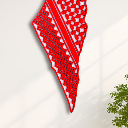 Palestine Map, Red keffiyeh - Resin Finish | Perfect Gift